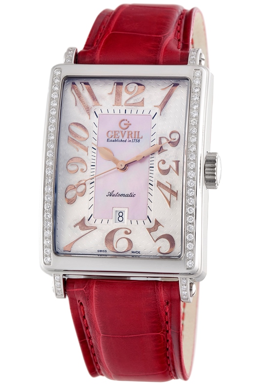 Gevril Womens Glamour MOP Swiss Made Automatic Watch 6208RE